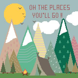 Mountains Nursery Cross Stitch Cushion Kit