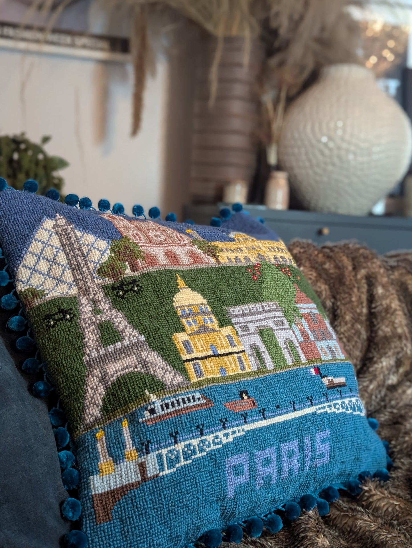 Paris Cross Stitch Cushion Kit